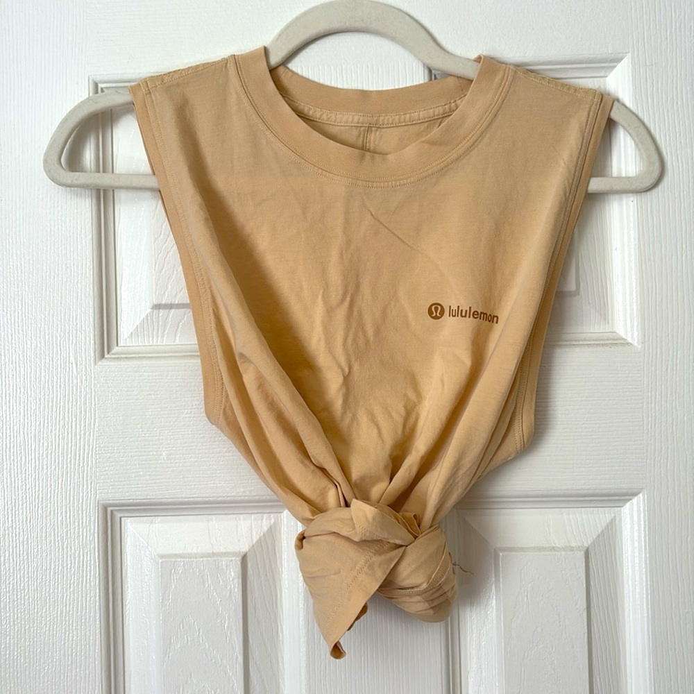 Lululemon Like New Muscle Tank Logo Yellow
